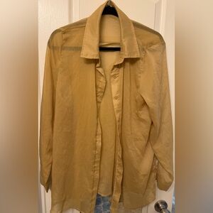 SHEIN Button Down Sheer Shirt